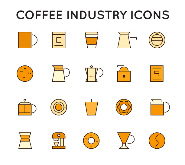 设定薄咖啡元素和咖啡图片下载