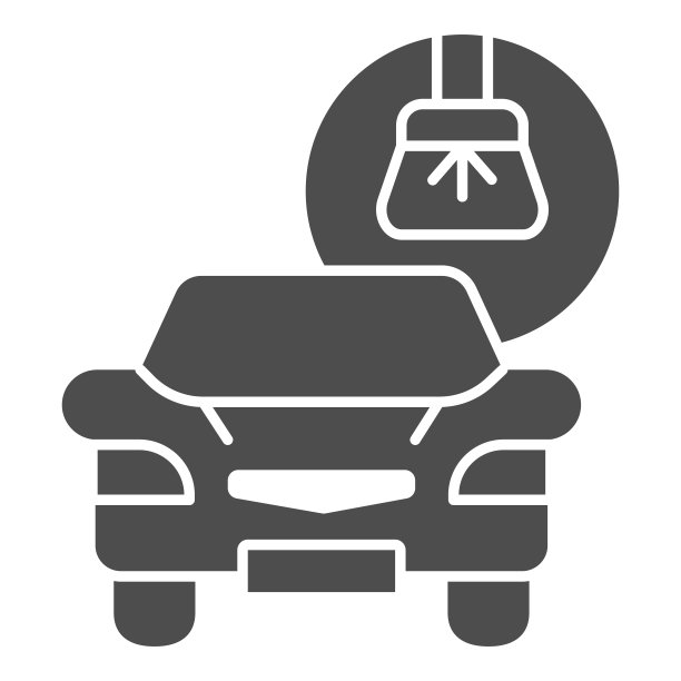 汽车和刷固体图标，清洁服务概念，洗车标志的白色背景，洗车图标在字形风格的移动概念和网页设计。矢量图形。图片下载