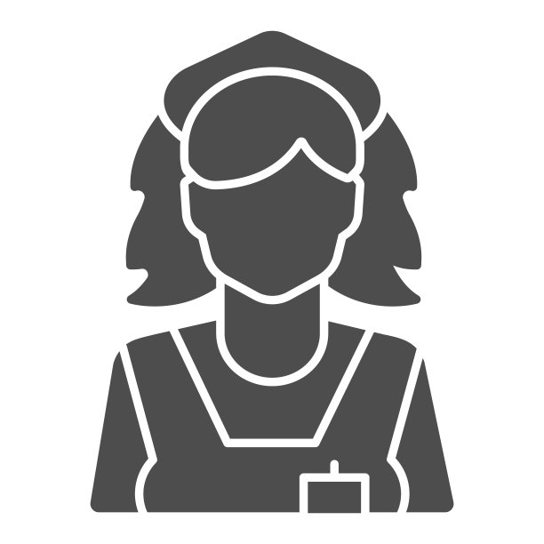 清洁女士固体图标，清洁服务概念，女佣标志在白色背景，客房服务员图标在移动概念和网页设计的字形风格。矢量图形。图片下载