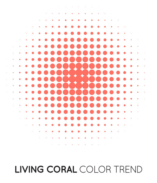 珊瑚色时尚圈半色调半色调图片下载