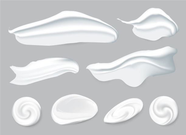 设置逼真涂抹化妆品白色霜图片下载