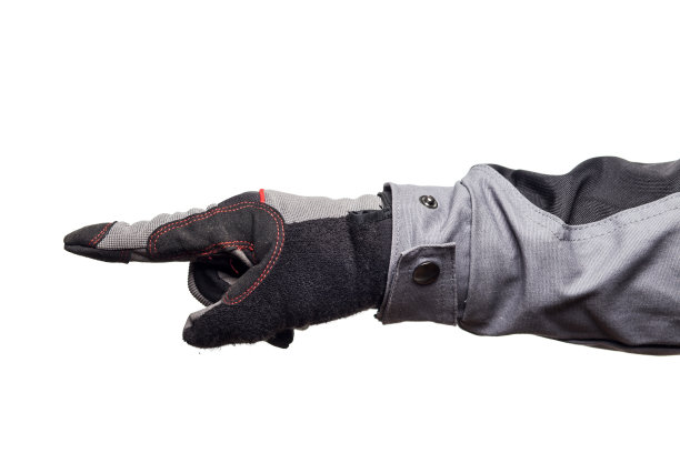 工人戴皮工作手套图片下载