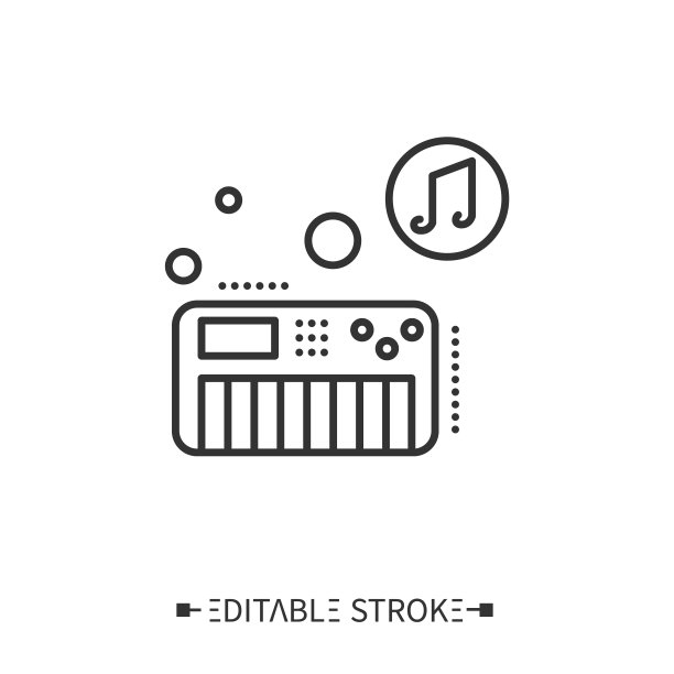 合成器行图标。可编辑的矢量图图片下载