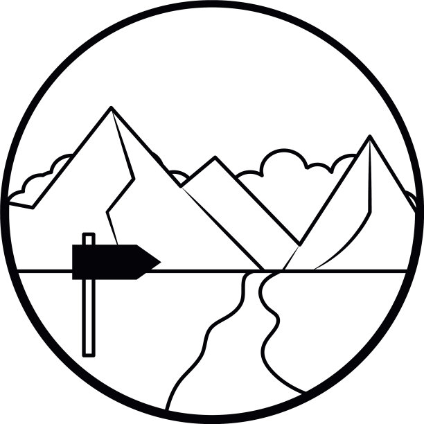 雪景路牌采用木纹线条风格图片下载