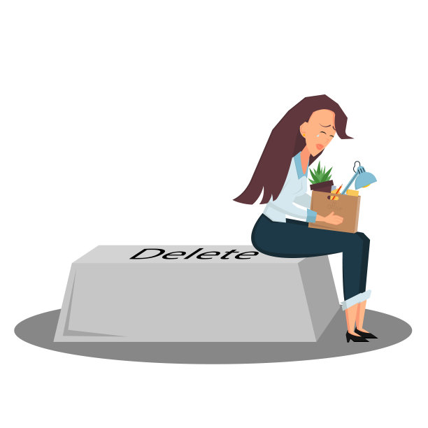 女商人坐在键盘上心烦意乱图片下载