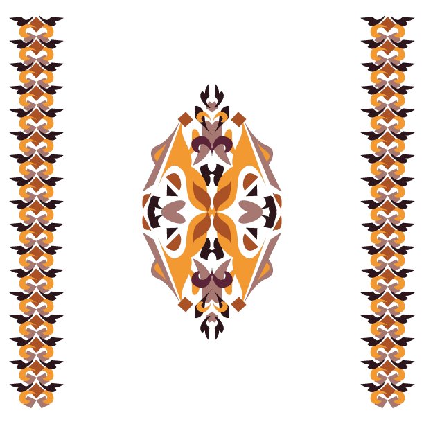 矢量图案和边界在印度民族风格。印花与几何和花卉装饰。佩斯利装饰元素图片下载