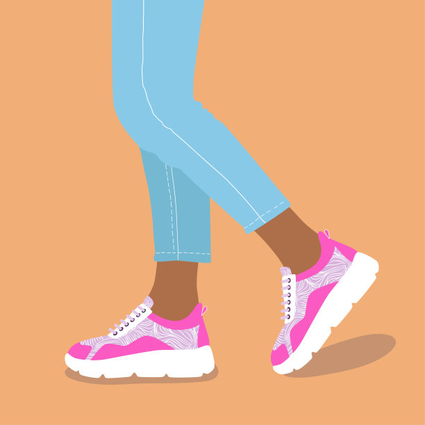 穿着时尚运动鞋的女士腿部图片下载