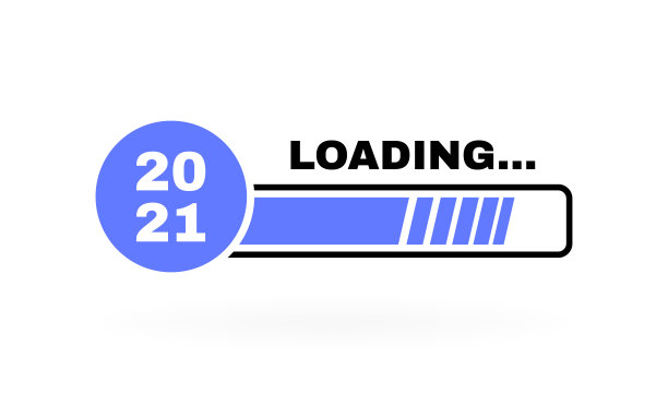 2021年新年加载概念与加载条。贺卡艺术品和小册子模板。矢量图图片下载