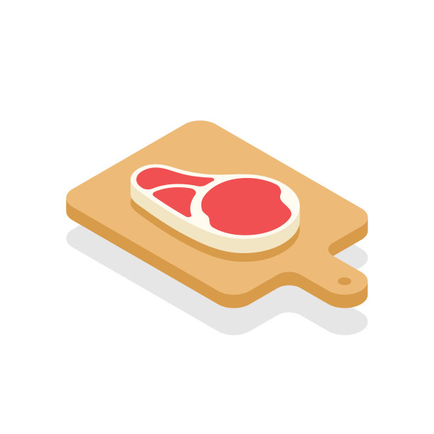 牛排等距放在木板上切平图片下载