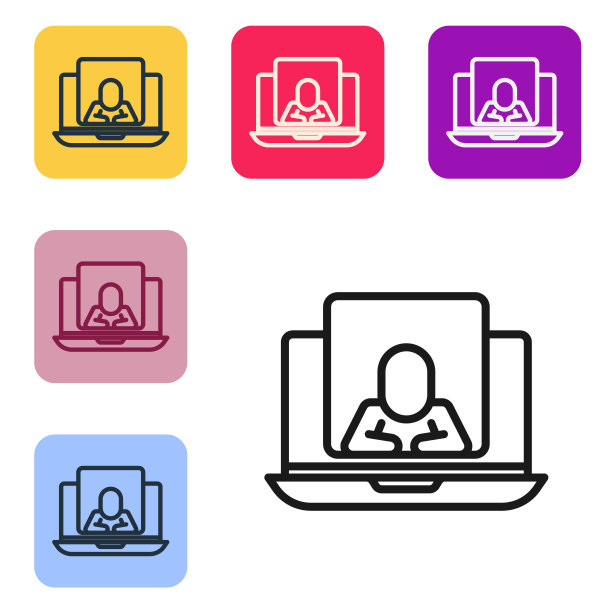 白色背景上的在线心理咨询图标图片下载