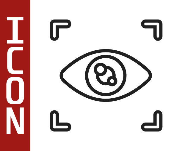 黑线眼睛扫描图标隔离在白色背景。扫描的眼睛。安全检查的象征。网络标志。向量图片下载