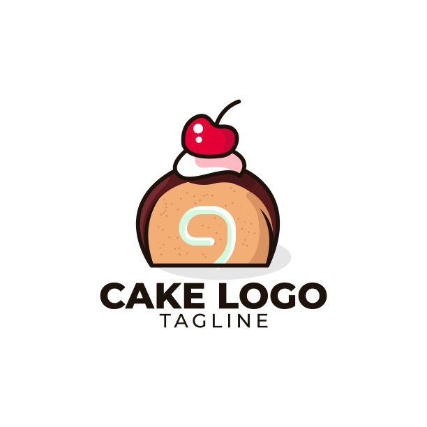 蛋糕可爱的卡通标志模板图片下载