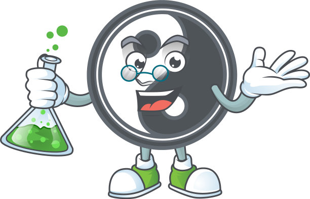 聪明的阴阳教授用玻璃管卡通画图片下载