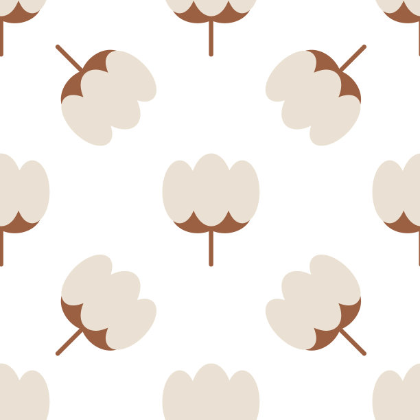 棉花图标孤立无缝模式上的白色图片下载