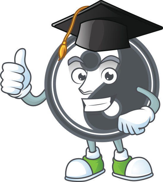 骄傲的阴阳戴着黑色的毕业帽图片下载