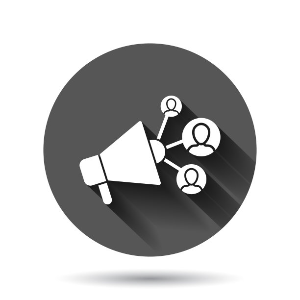 社交媒体图标在平式营销上图片下载