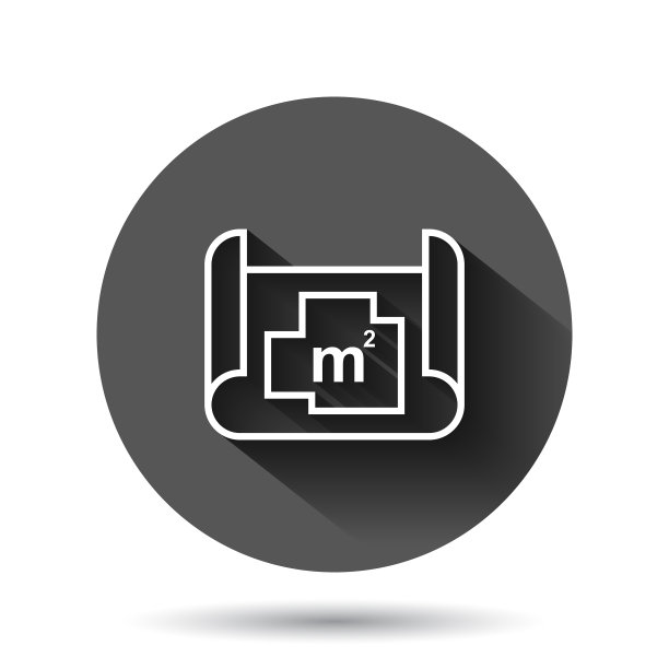 房间平面图图标在平面风格的蓝图黑色图片下载