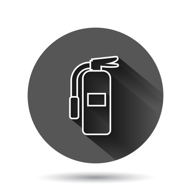 灭火器图标在平面风格的防火图片下载