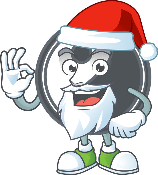 一个手指ok的圣诞老人阴阳吉祥物的图片图片下载