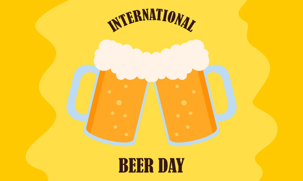 快乐的国际啤酒日标志图片下载