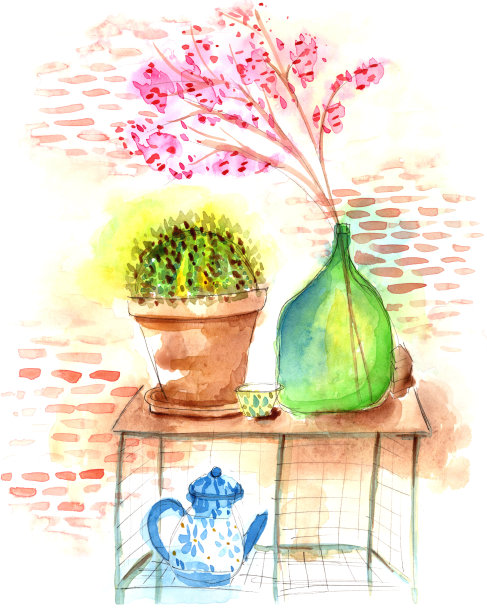 花在锅图片下载