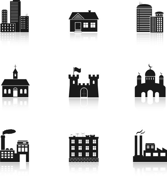 各种各样的建筑图标图片下载