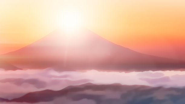 富士山和日本的日出图片下载