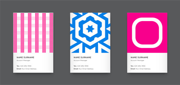 时尚明亮时髦的垂直名片集图片下载