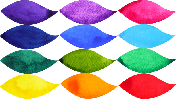 水彩笔触画彩色套插图设计手绘图片下载