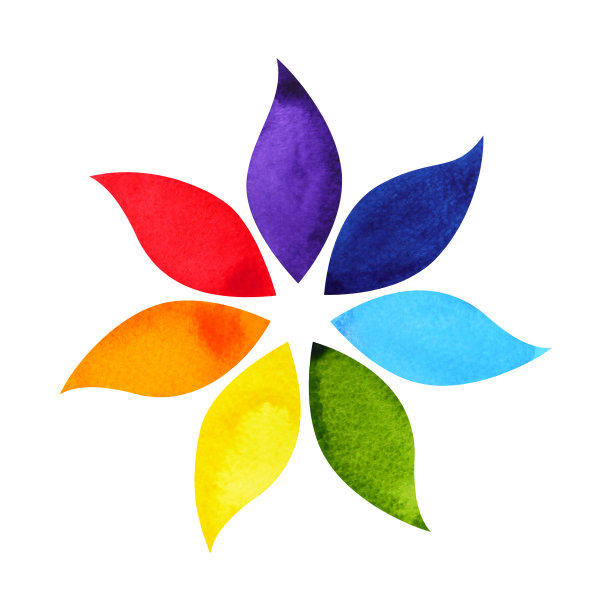 色彩脉轮曼荼罗符号概念，水彩画图标，插画设计符号手绘图片下载