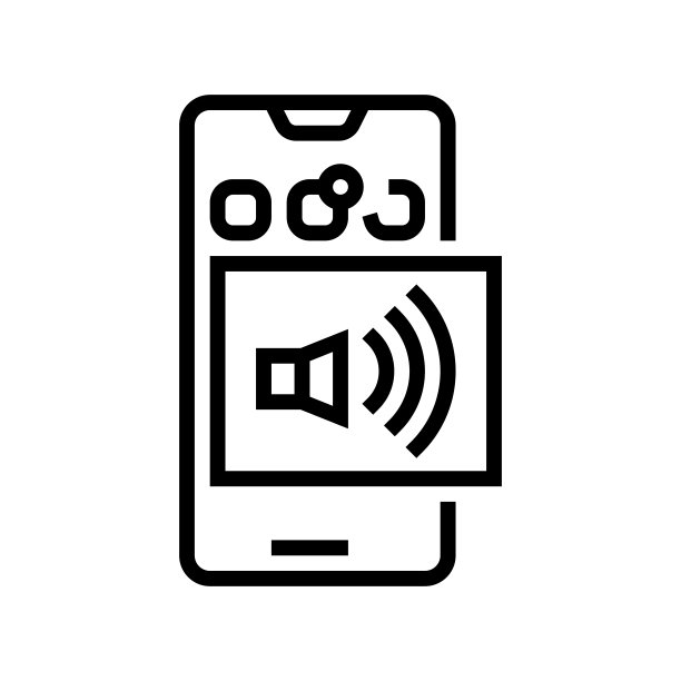 声音上的电话线路图标矢量插图图片下载