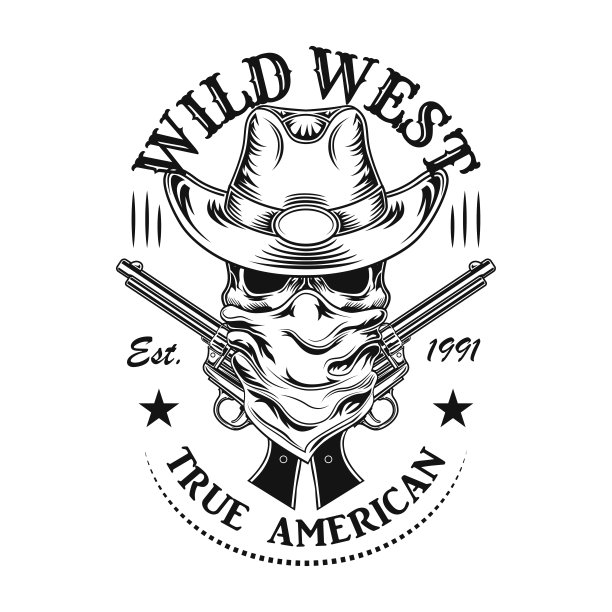 牛仔头骨矢量图图片下载