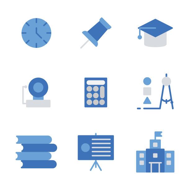 教育图标设置包括时钟学校时间图片下载