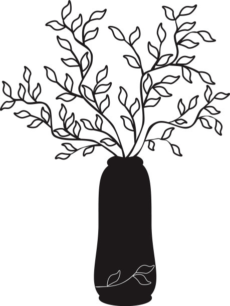 勾勒出简单的黑色树枝图片下载