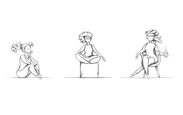 三个坐着的女人图片下载