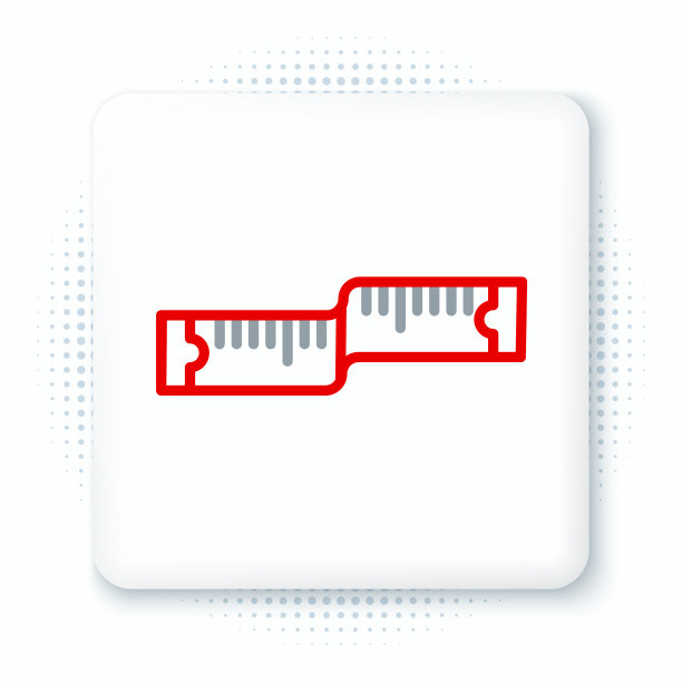 线卷尺测量图标隔离在白色图片下载