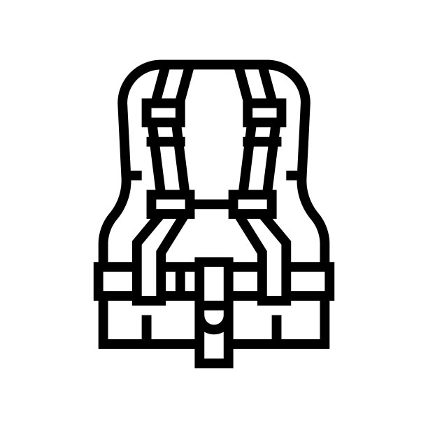 救生衣线图标矢量插图图片下载