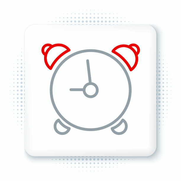 线路闹钟图标隔离在白色背景上图片下载
