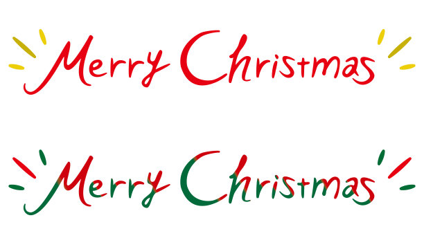 时尚手写圣诞快乐标志/字母/排版图片下载