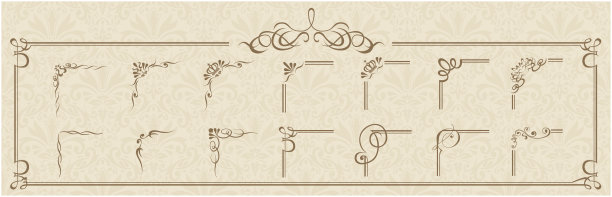 装饰金框架集向量图片下载