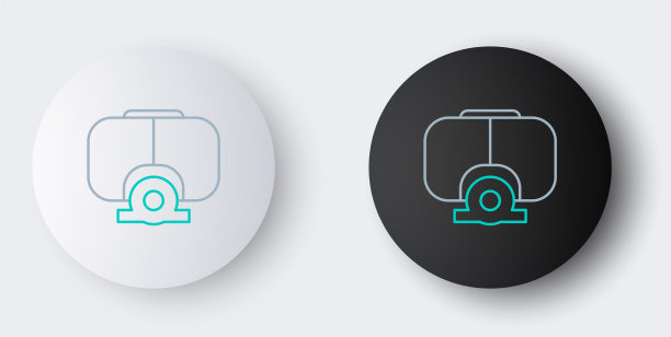 线潜水面具图标孤立在灰色背景图片下载