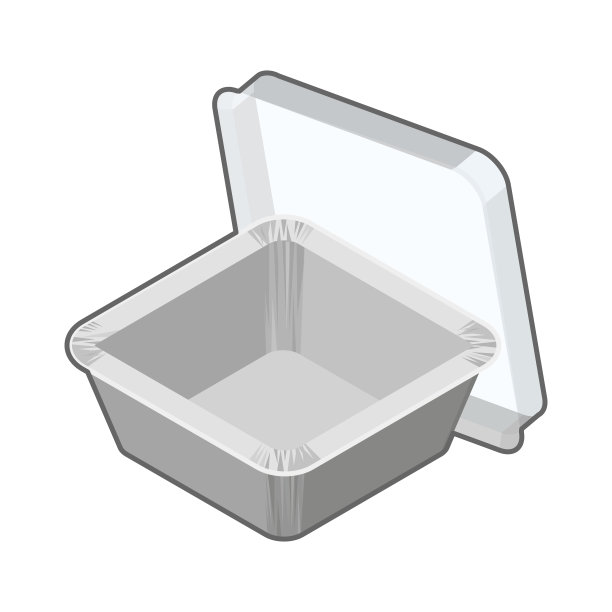 外卖铝制方形杯2.5D彩色插画图片下载