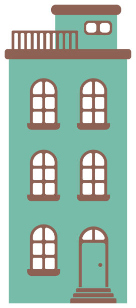 卡通建筑/住宅单位设计插图(正面)图片下载