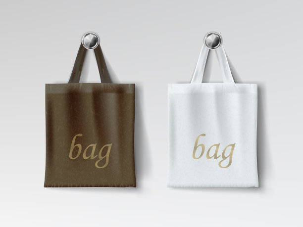 背面有深色和浅色的购物袋图片下载