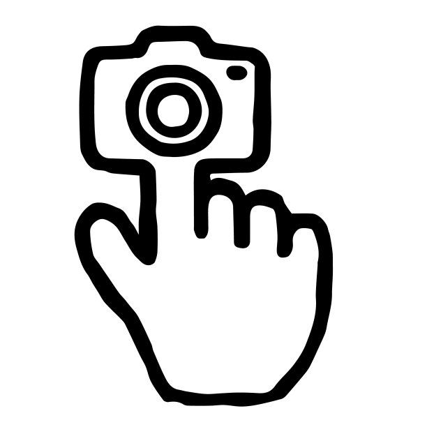 手光标039(相机):涂鸦图标:手绘矢量图标，像木版印刷图片下载