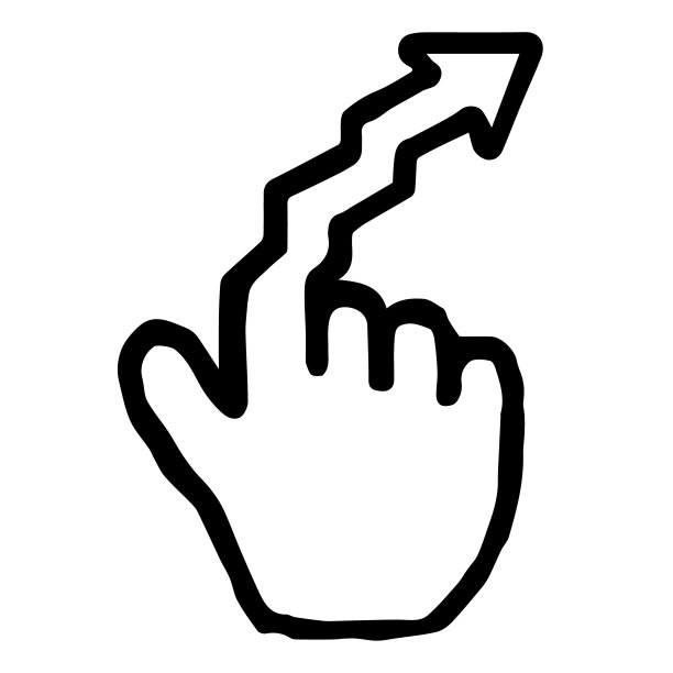 手Cursor003(箭头2):涂鸦图标:手绘矢量图标，像木版印刷图片下载