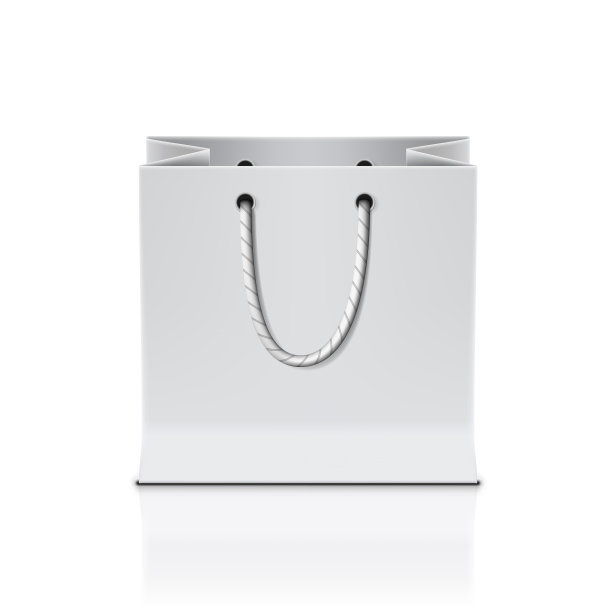 白色购物纸袋孤立在白色的背图片下载