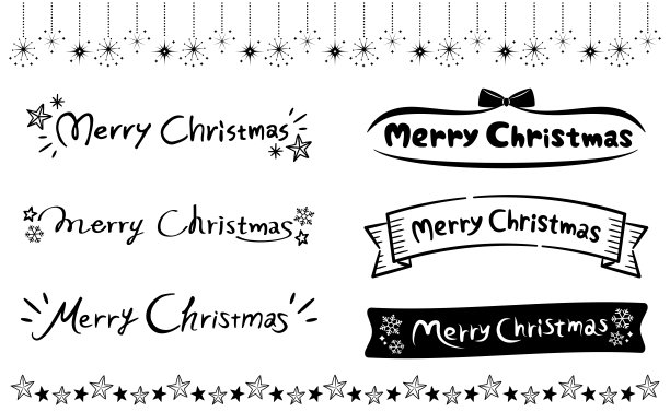 圣诞快乐标志标记设置/字母/排版图片下载