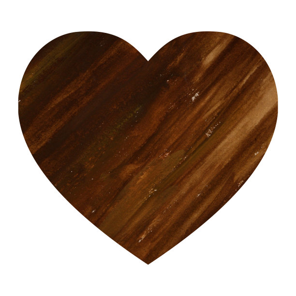 巧克力色的心的水彩画插图。图片下载