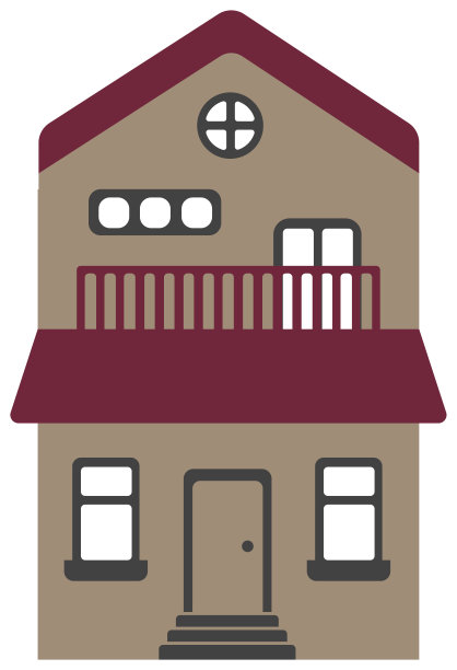 卡通建筑/住宅单位设计插图(正面)图片下载